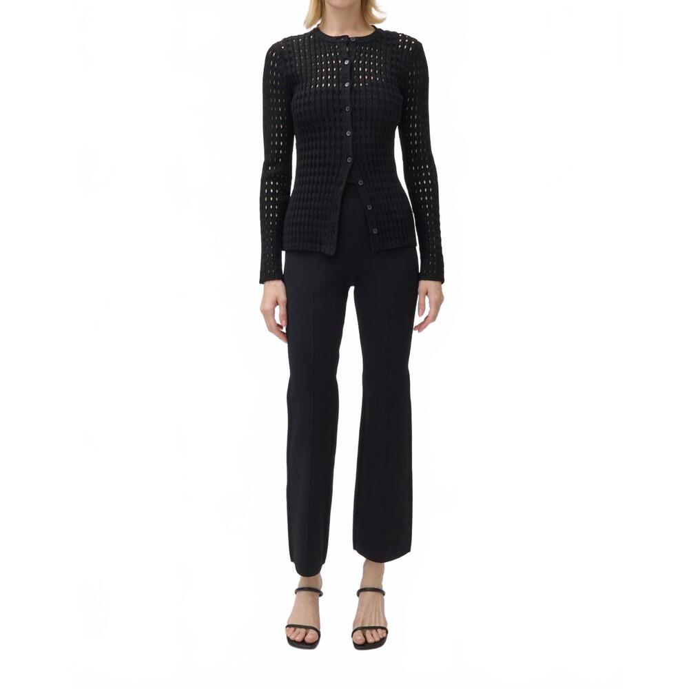 NEW SIMKHAI mabel button front cardigan in black